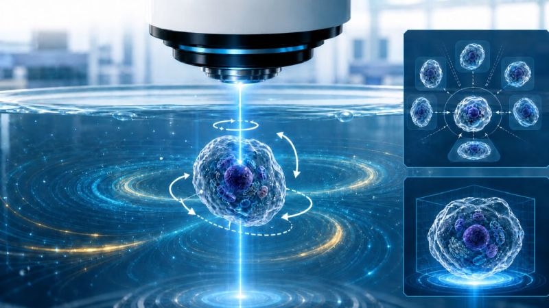 3D-Mikroskopie: Laser dreht Proben kontaktfrei
