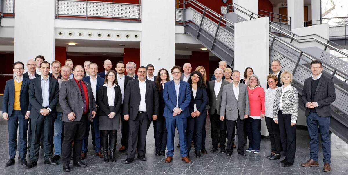 Gruppenfoto vom Kick-Off Meeting des Projektes AUDITOR in Karlsruhe (Foto: KIT)