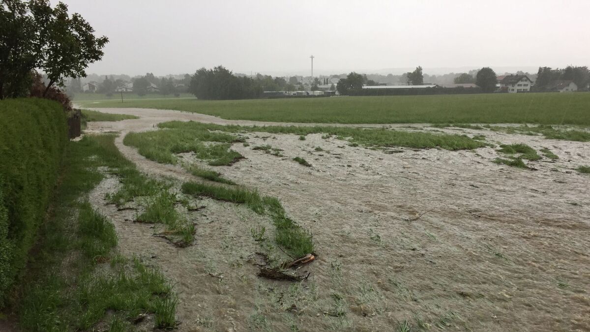Starkregen im ländlichen Gebiet