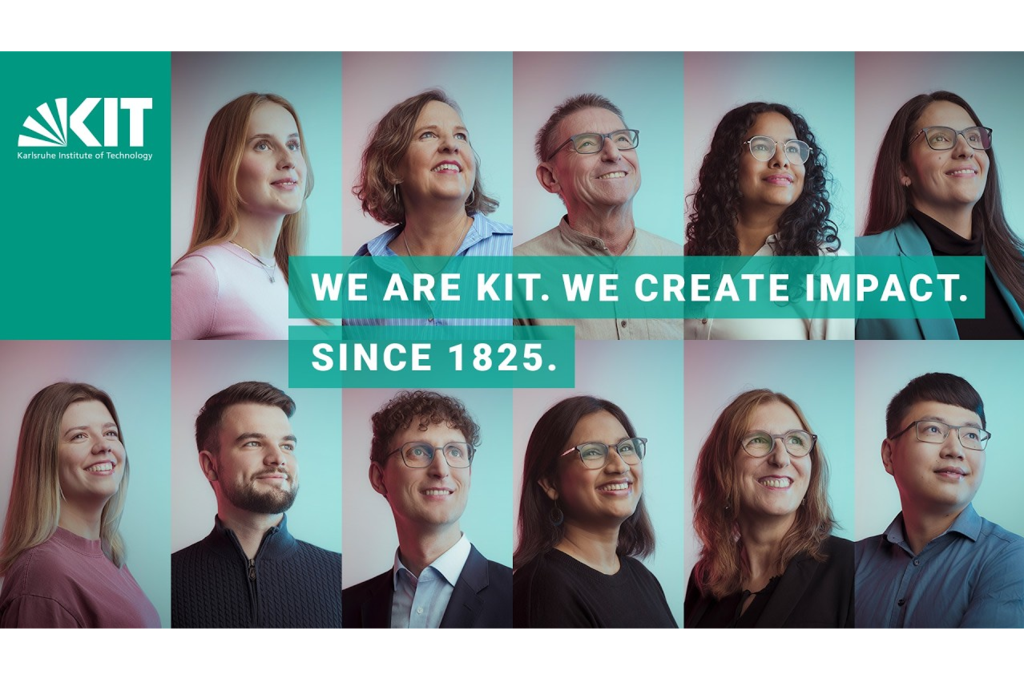 Porträts diverser Menschen mit dem Schriftzug „WE ARE KIT. WE CREATE IMPACT. SINCE 1825.“