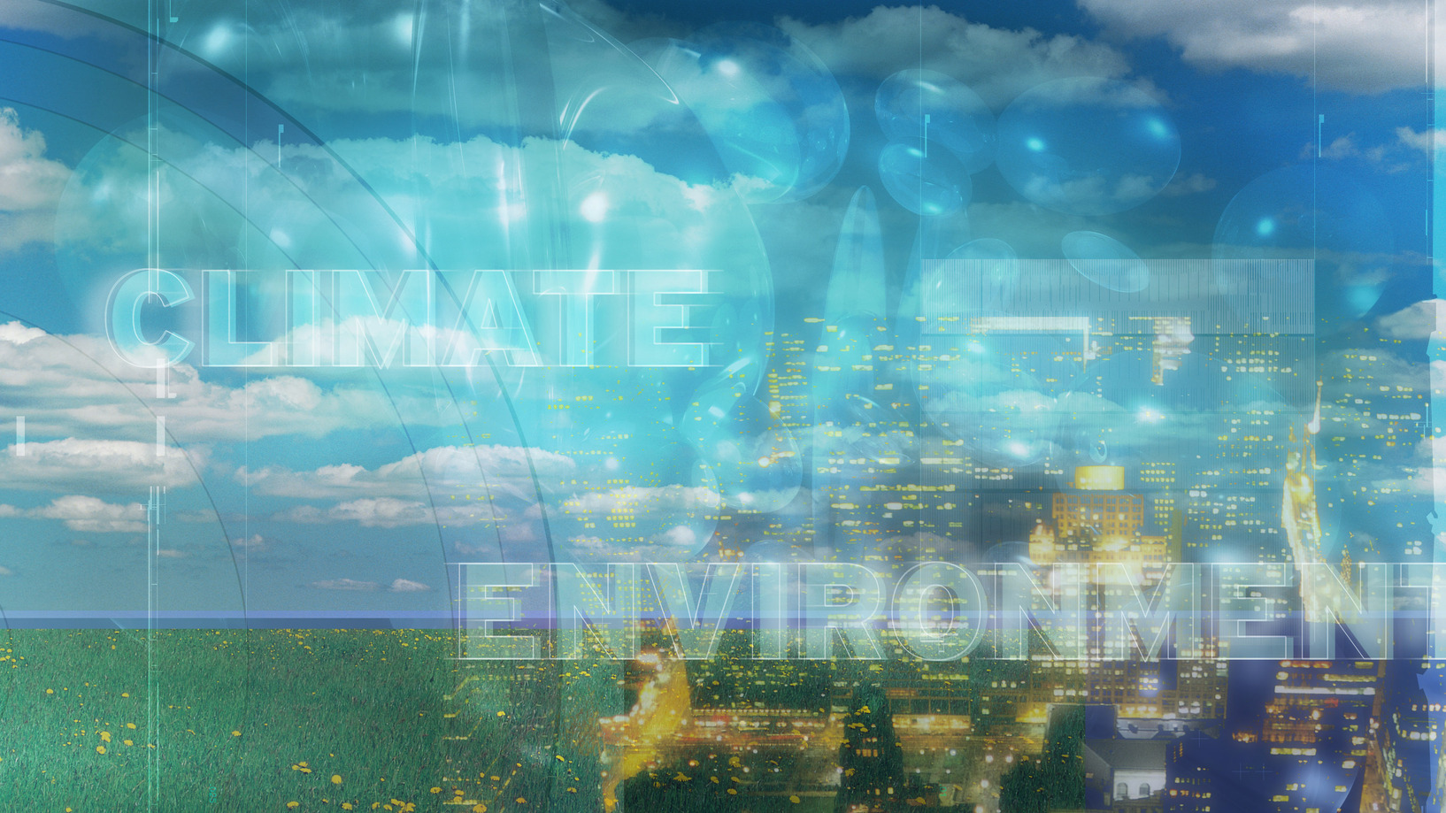 ZKU / KIT Abstract image with "Climate" and "Environment" overlaid on nature and cityscape.