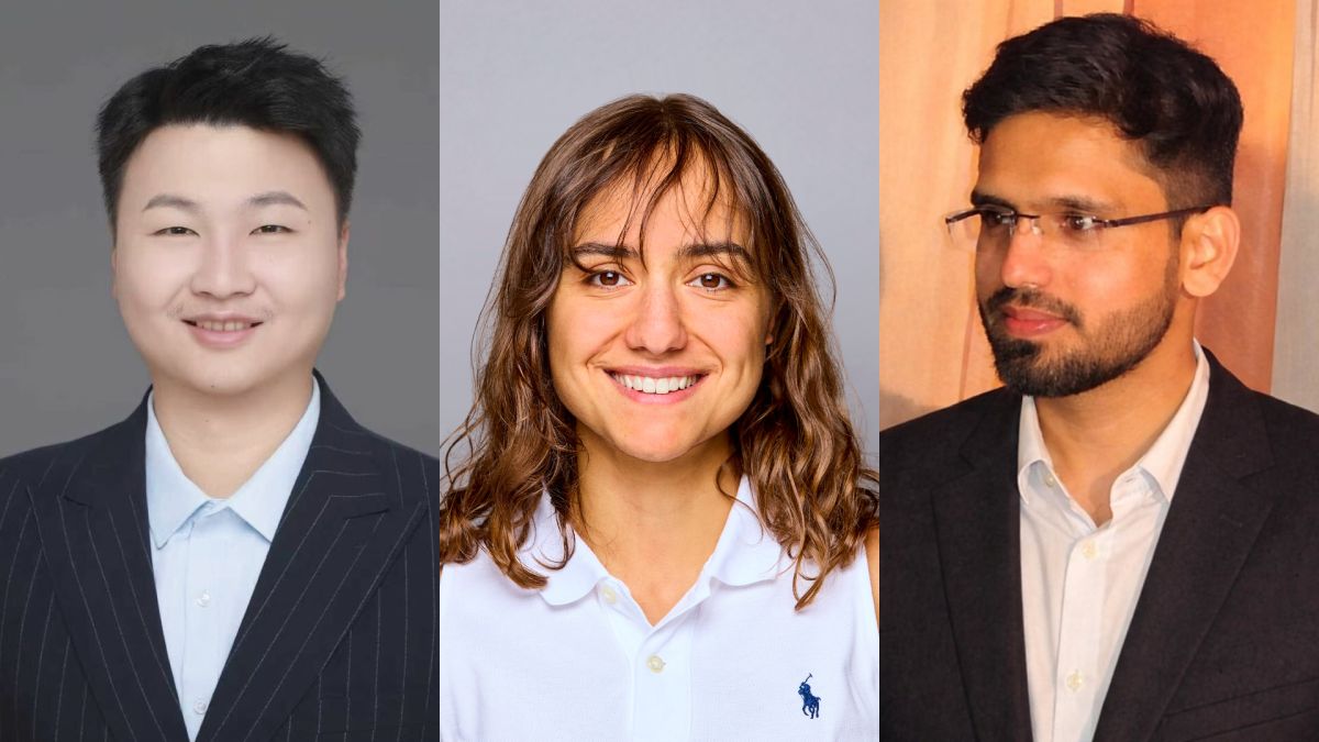Renjun Guo, Lízia Branco und Ramesh Kumar vom KIT (v. l. n. r.) nehmen an der 75. Lindauer Nobelpreisträgertagung teil.
