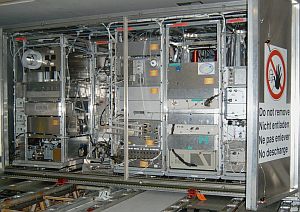 Mit dem Forschungslabor CARIBIC k&ouml;nnen rund 100 Spurengase und Eigenschaften von Aerosolpartikeln vermessen werden. (Foto: MPI f&uuml;r Chemie, Mainz)