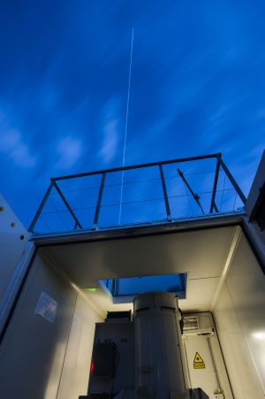 Bis in 40 Kilometer H&ouml;he reicht das Lidar- System des IMK-IFU (Foto: Markus Breig,  KIT)