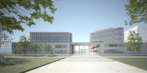 Der Neubau sieht unter anderem eine energieeffiziente Gebäudehülle vor (Abbildung: VALENTYNARCHITEKTEN GmbH)