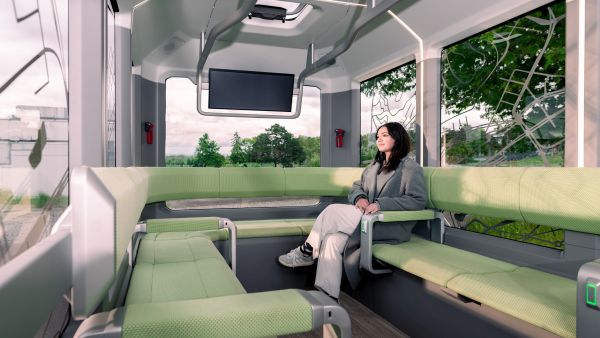 Blick in die Fahrgastkapsel